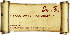 Szabolcsik Barnabás névjegykártya
