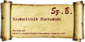Szabolcsik Barnabás névjegykártya