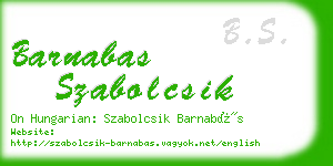 barnabas szabolcsik business card